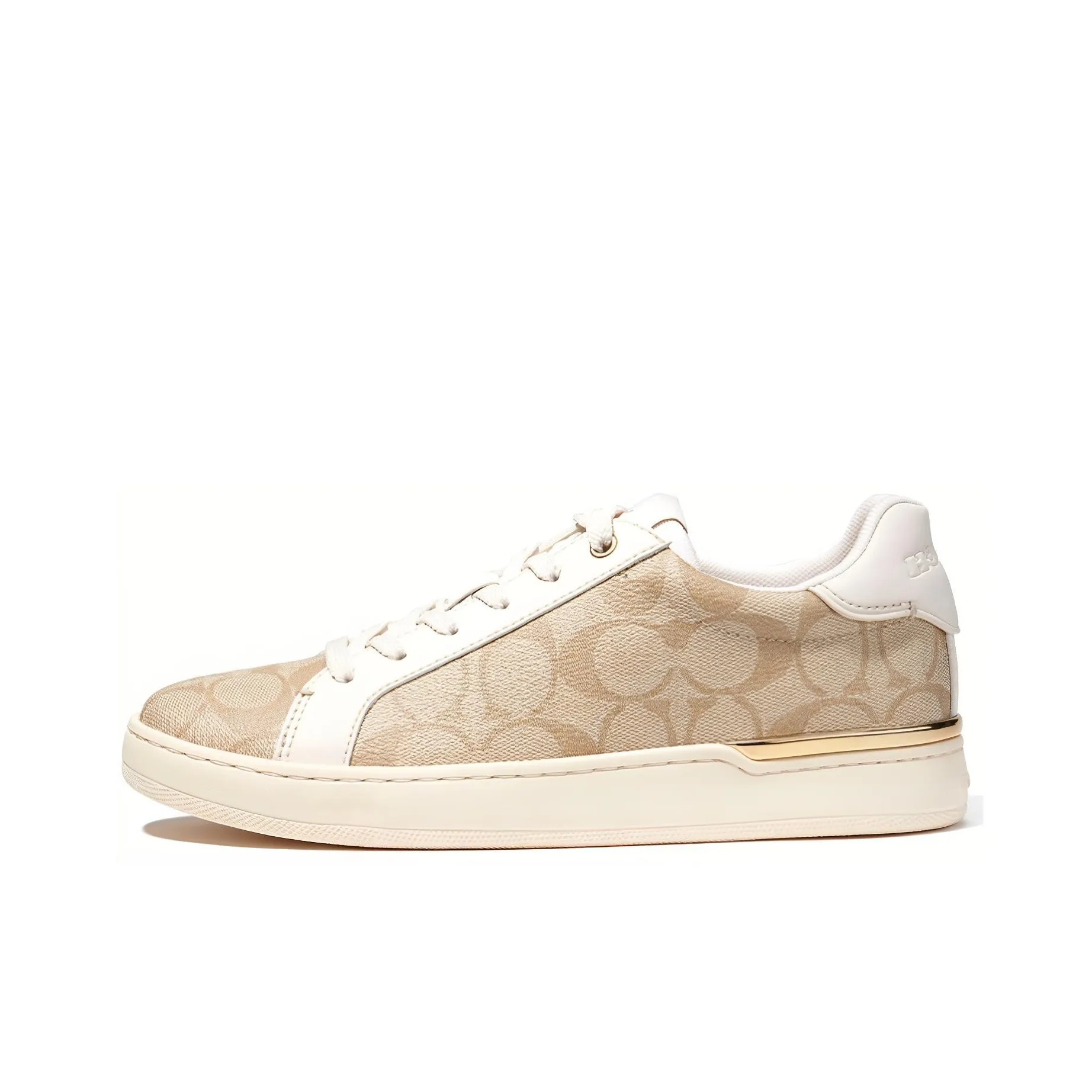 COACH Clip Low Top Stylish Skateboarding Shoes Women's Light Khaki