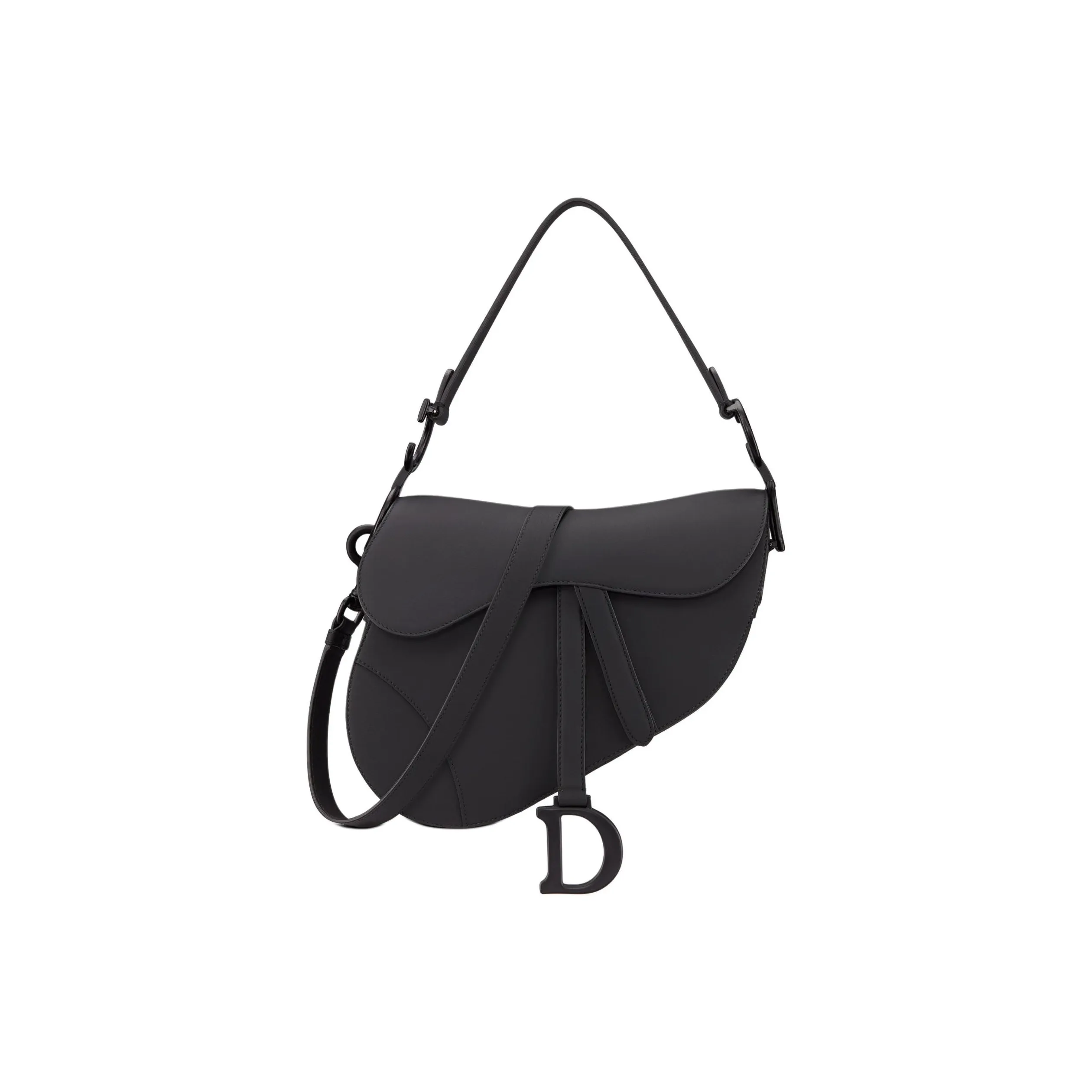 DIOR Cow Leather Saddle Bag, One Shoulder Handbag Women's Black