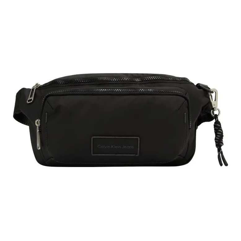 CALVIN KLEIN Fabric One Shoulder Crossbody Fanny Pack Medium Size Men Space Black