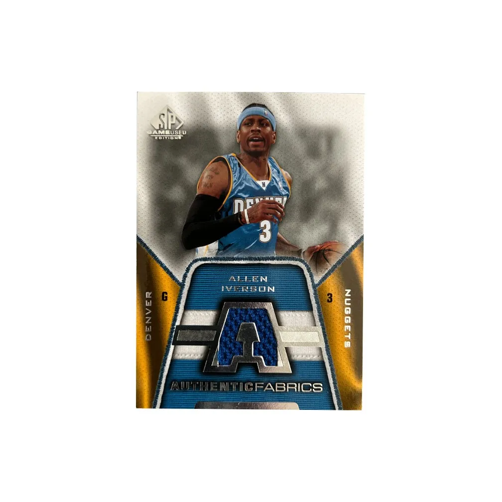 Верхняя Дека Iverson 2007-08 Nuggets Era Изношенная в игре Игра Джерси Карта Официально аутентифицированные спортивные карты 1 шт
