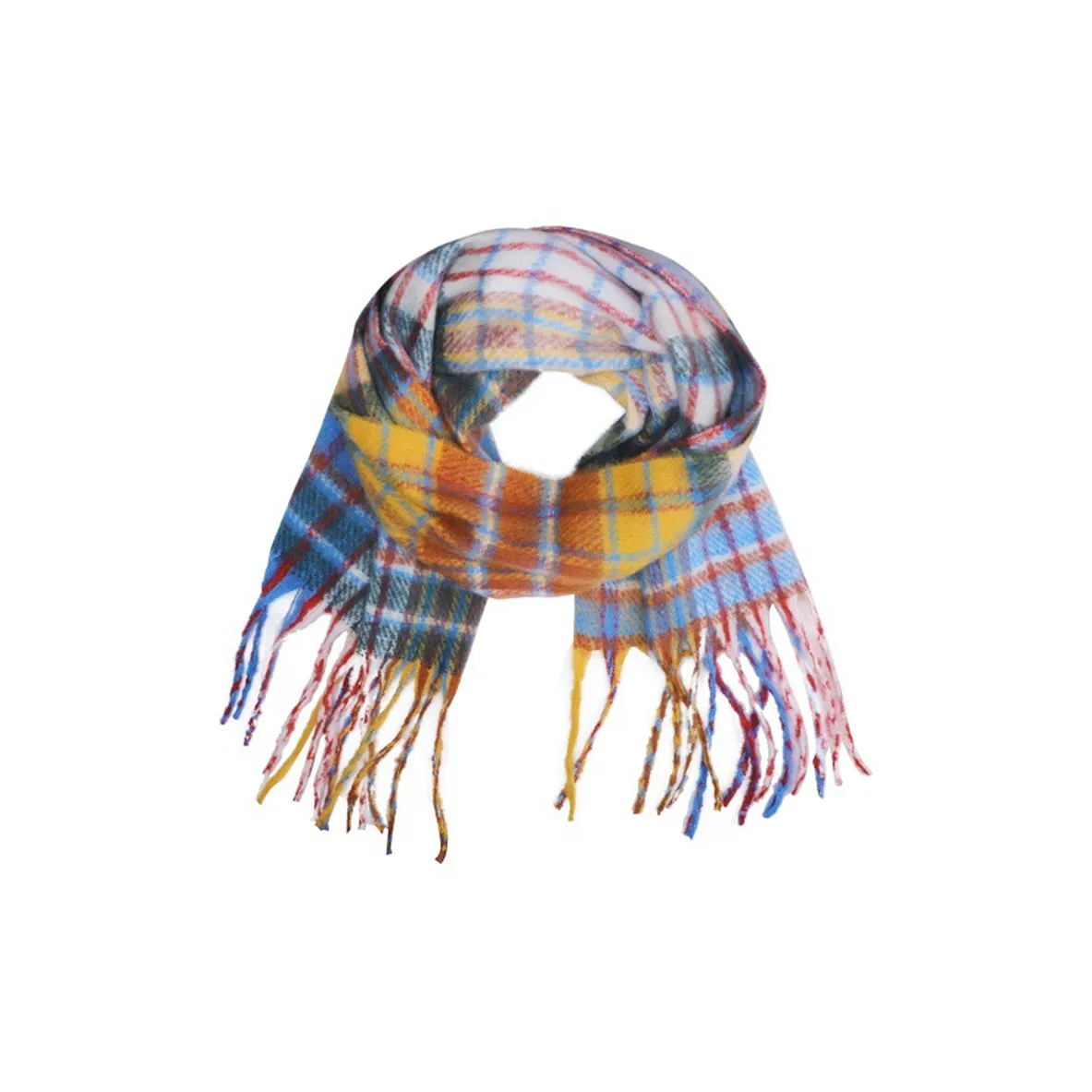 NOMK Полиэстер Трикотаж Шарфы Женские Радужный