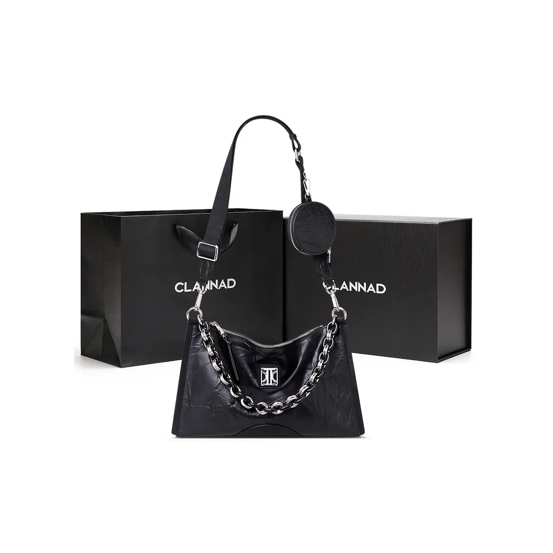 Clannad Коровья кожа Сумка через плечо Стандартная Женская Черная