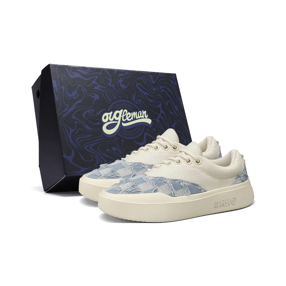 OUGLEMEN Gift Box Set Lightweight Low Top Skateboard Shoes Men's