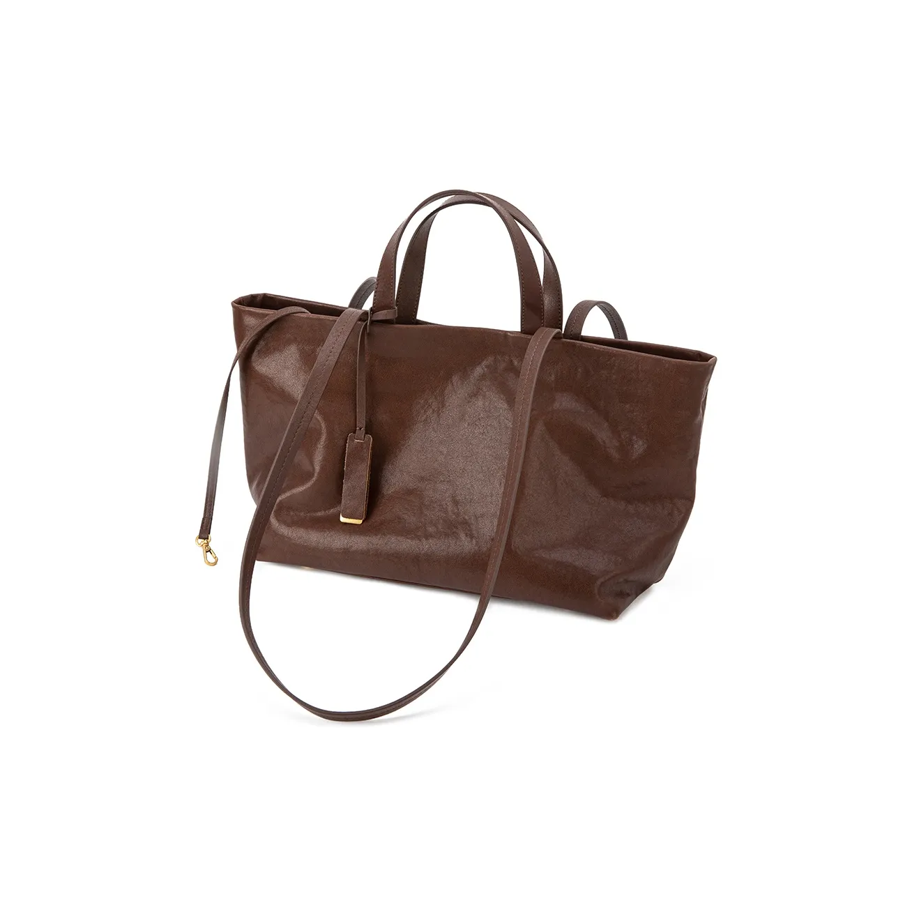 VENOF Сумка через плечо из коровьей кожи большая женская растительное дубление цвет кофе