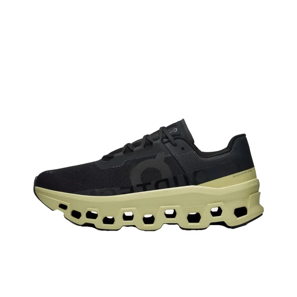 On CloudmOnster Running Shoes Men Low top Black