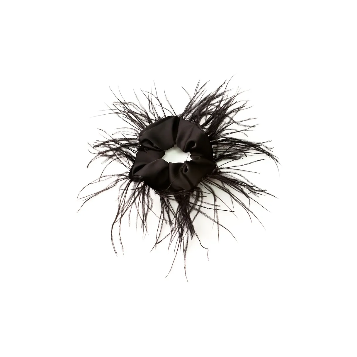 MISSJUJU Ostrich Feathers Hair Tie Women's