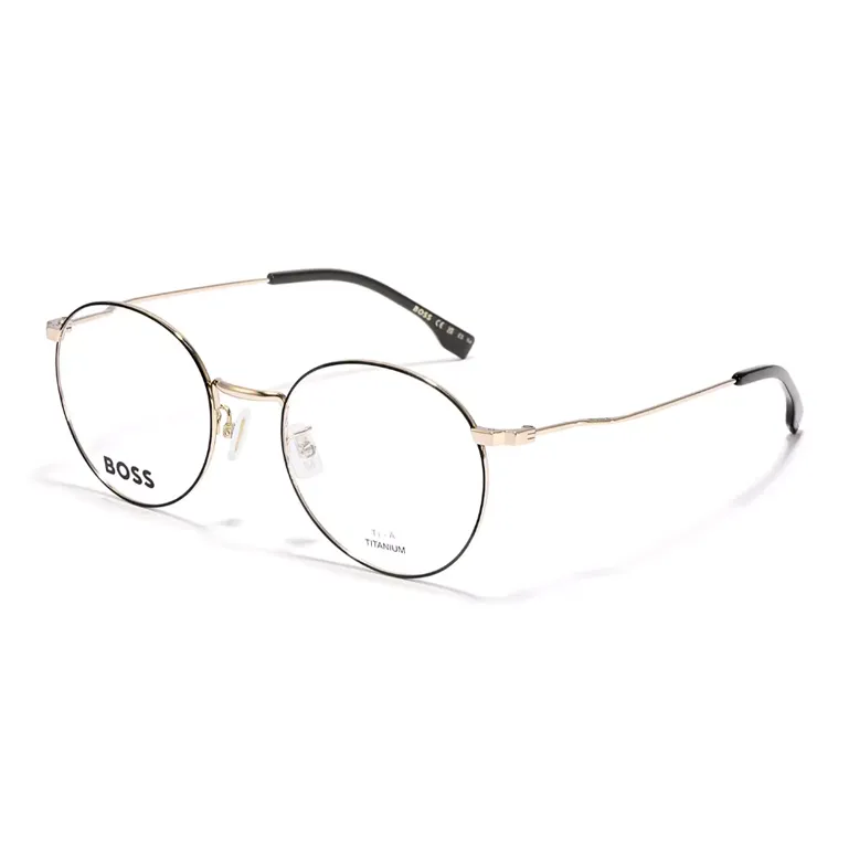 Hugo Boss Титан Круглые Оправы для очков Унисекс Черный