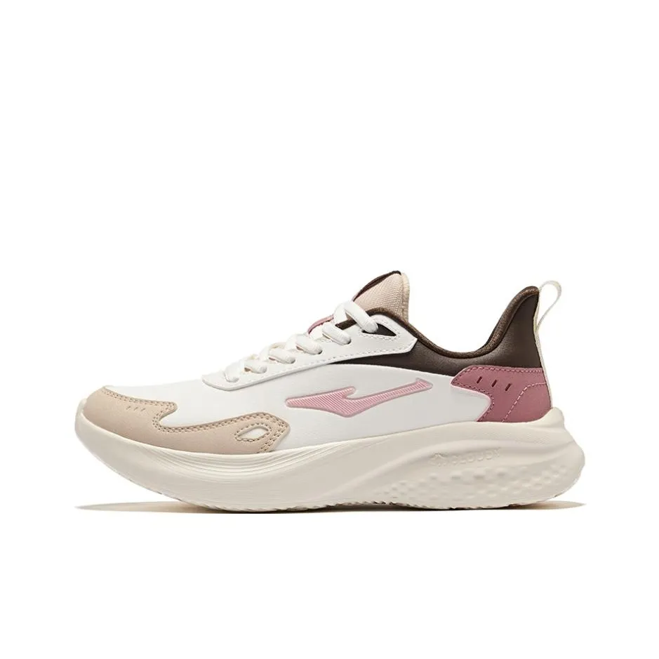 Erke Shock Absorbers Slip-Resistant Low Top Casual Running Shoes Women's Microcrystalline White Birch Wood Эрке Shock Absorbers противоскользящие низкие топ повседневные беговые кроссовки женские микрокристаллический белый березовая древесина