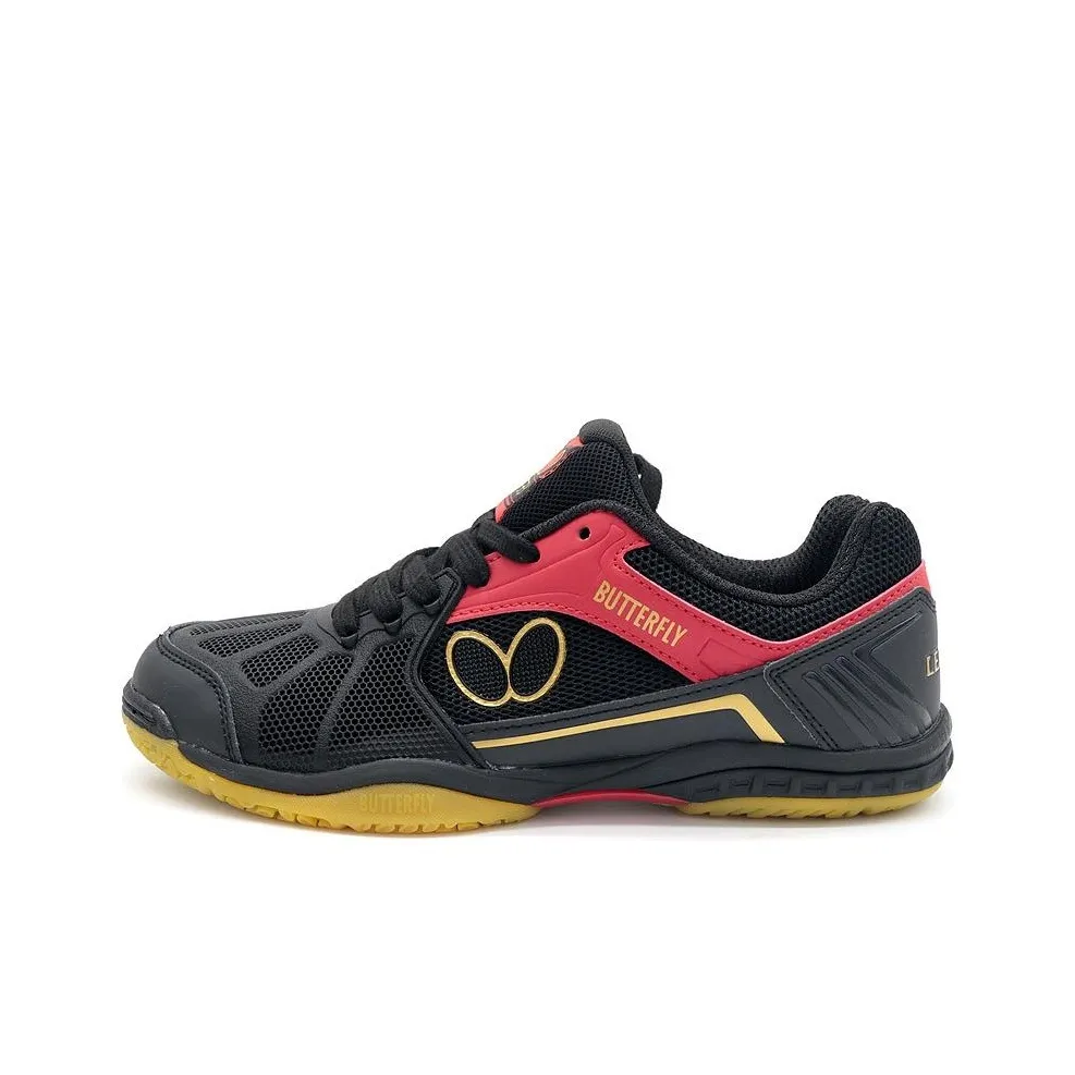 Butterfly Anti Slip Wear Resistant Low Top Table Tennis Shoes Unisex Black Red