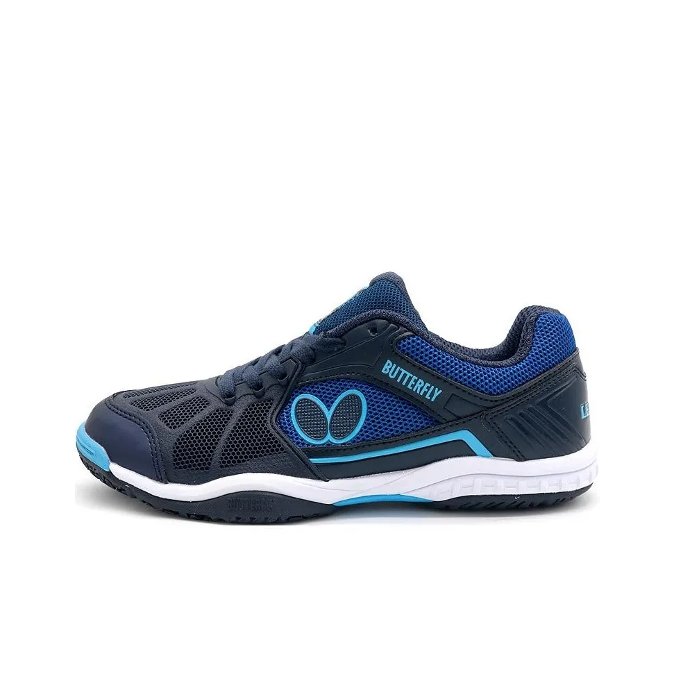 Butterfly Anti Slip Wear Resistant Low Top Training Shoes Unisex Dark Blue