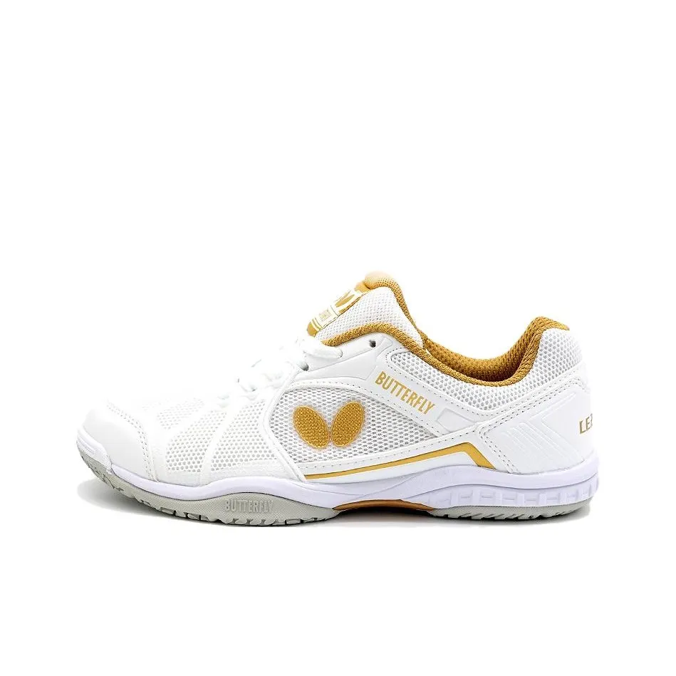 Butterfly Anti-Slip Wear-Resistant Low-Top Table Tennis Shoes Unisex White