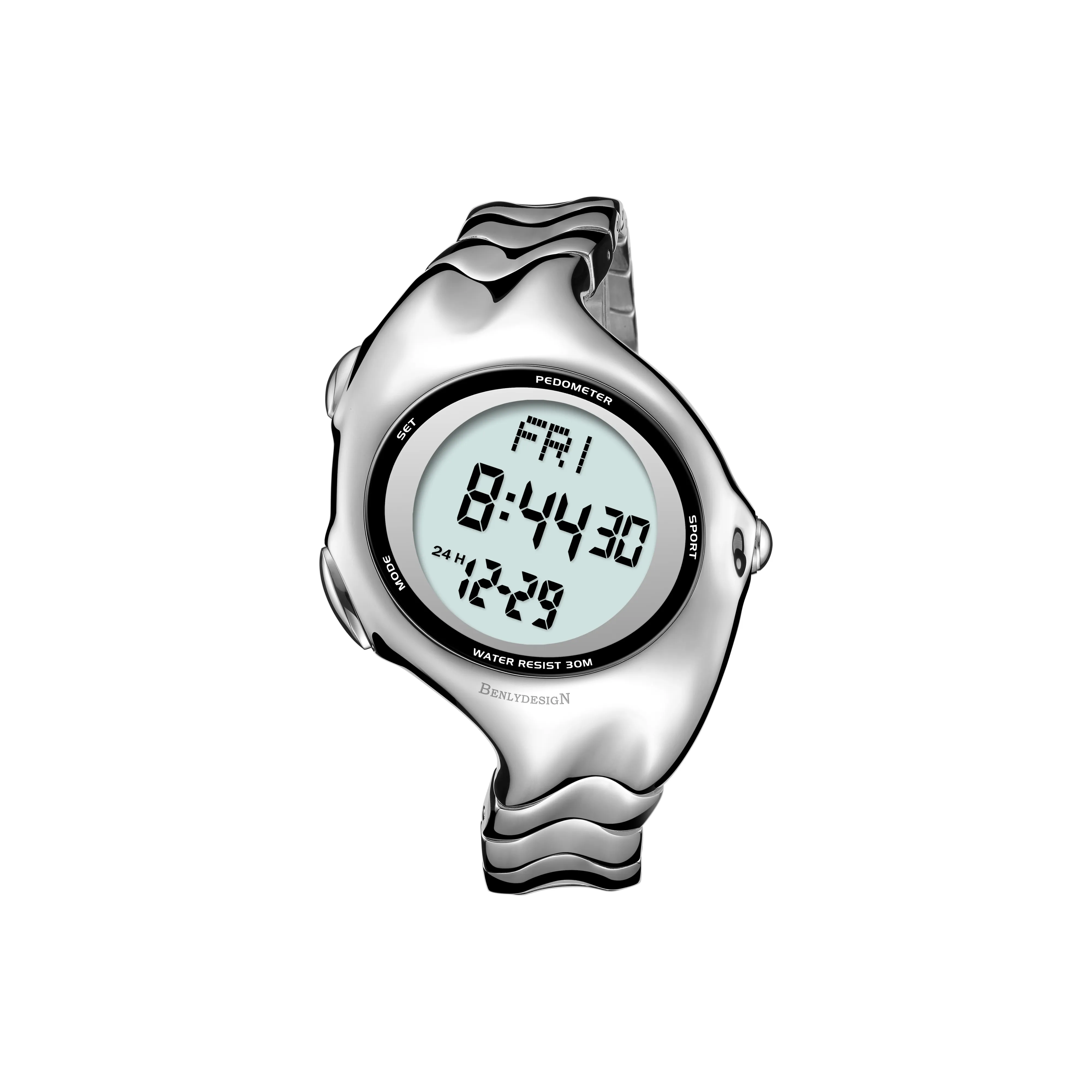 IB BENLYDESIGN Irregular Shape Retro Y2K Watch X50011S1 Электронный механизм Часы Мужские Белый циферблат