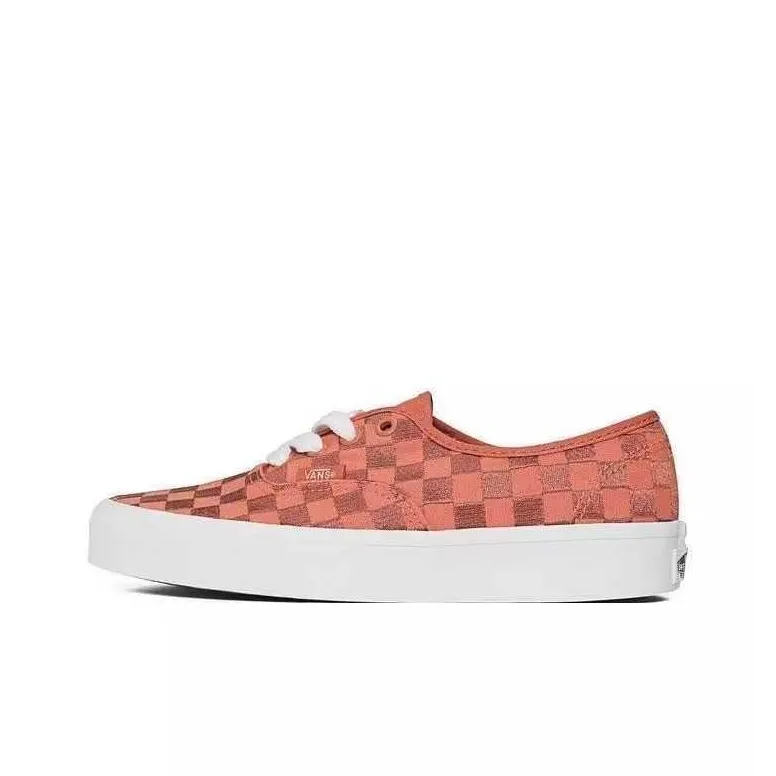 Authentic Laceless vans 'Embroidered Checkerboard   Orange'