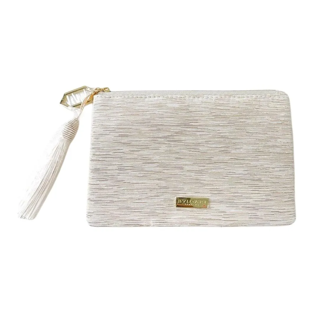 BVLGARI Экрю Ручная сумка-конверт для косметики портативная