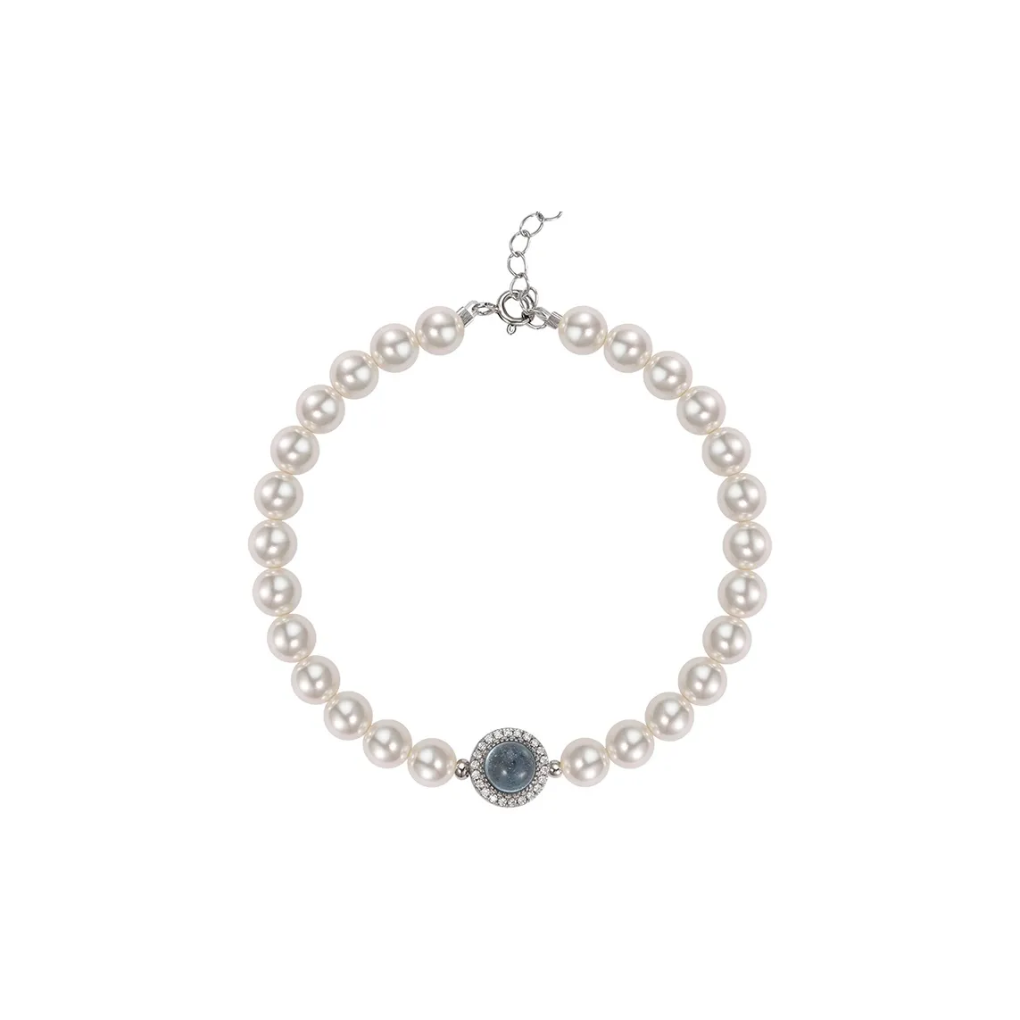 NATURALLYJOJO Искусственная жемчужина Циркон Браслеты Женское Серебро