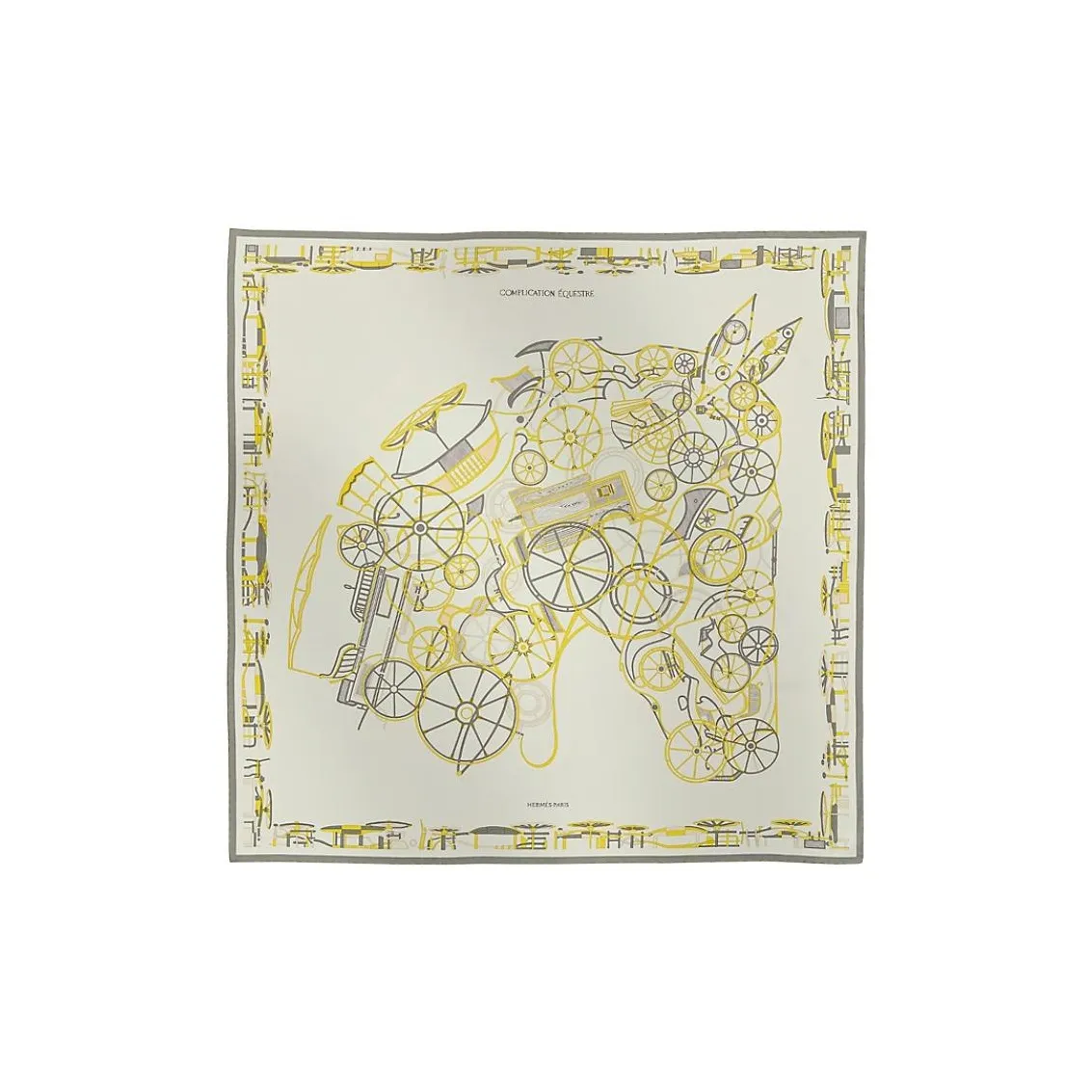 HERMES Шарфы из шелка Тутовый женские ярко-желтые