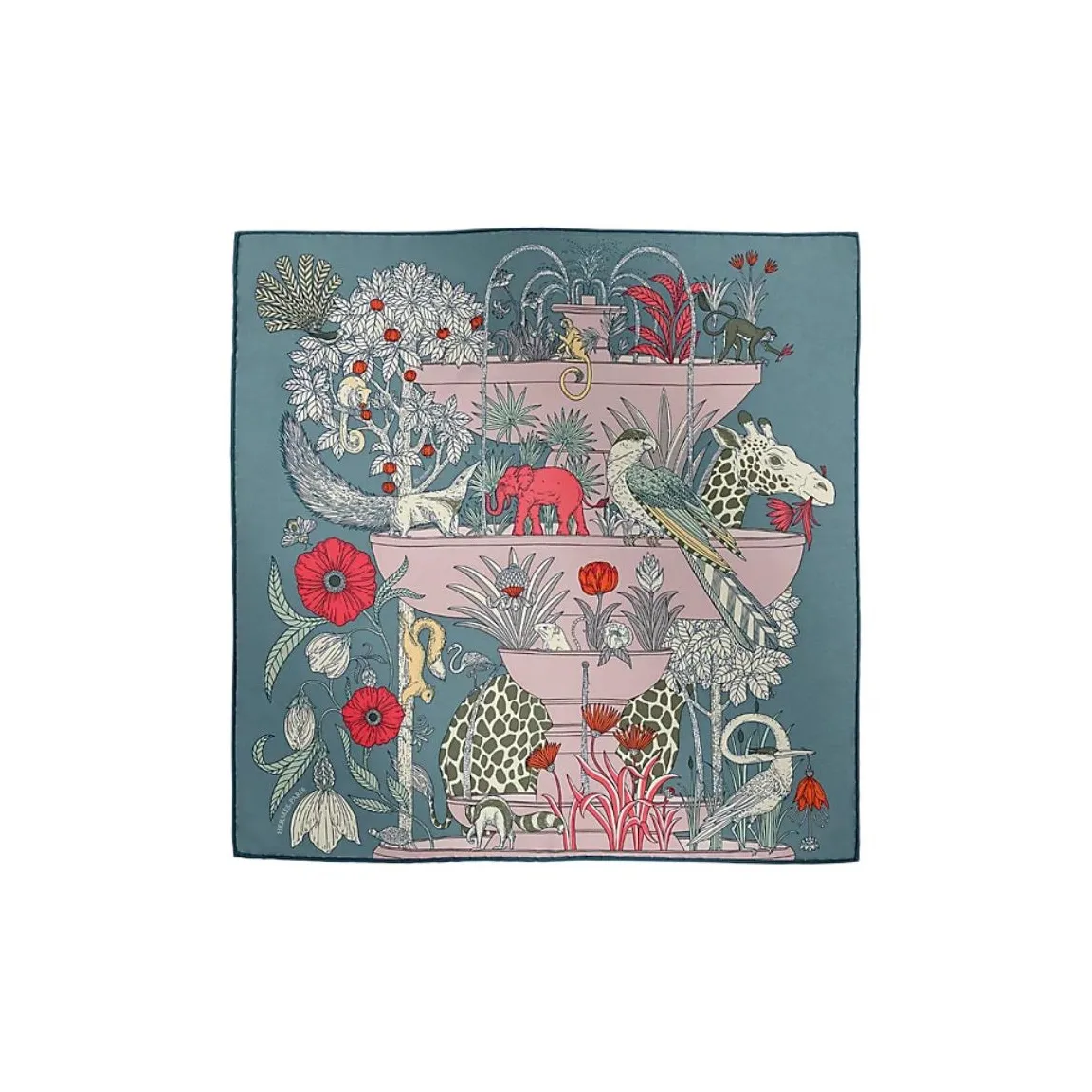 HERMES Шелковые шарфы Женские Серый Синий