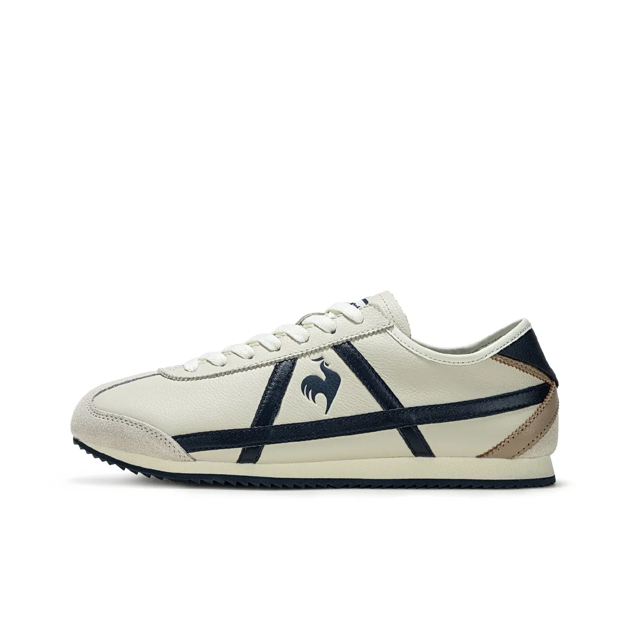Le Coq Sportif Износостойкий и Легкий Низкий Топ Повседневная Обувь Женская Бежевая Синяя