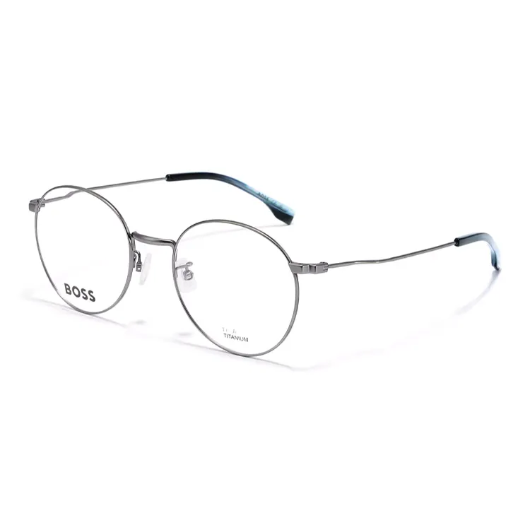 Hugo Boss Титан Круглые Оправы для очков Унисекс Серый