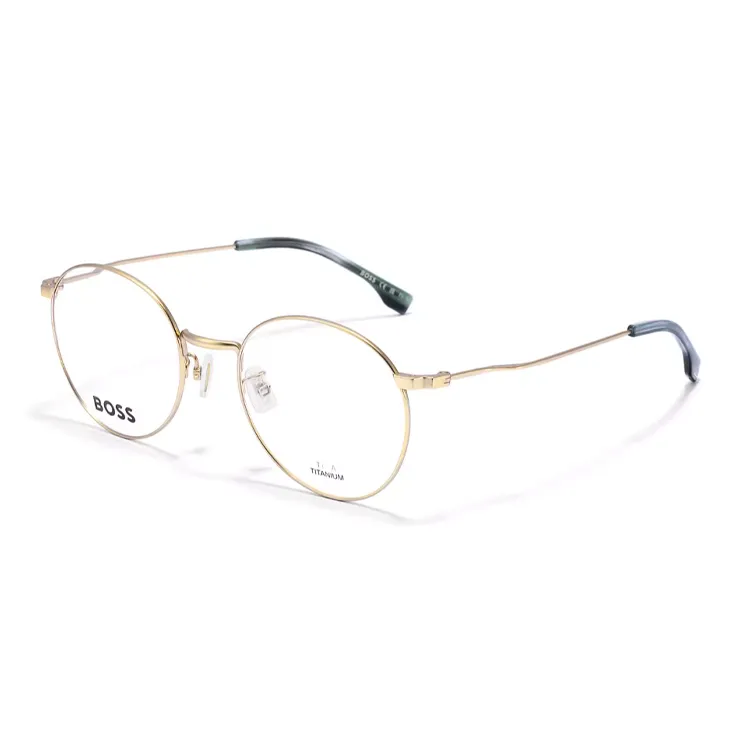 Hugo Boss Титан Круглые Оправы для очков Унисекс Золото