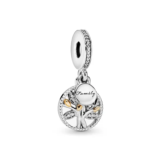 Pandora 14K Gold/925 Sterling Silver Synthetic Cubic Zirconia Pendants Women's Silver