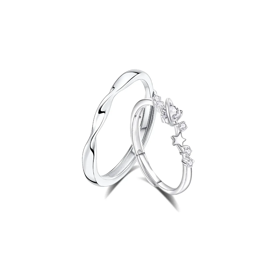 Asia Star Sterling Silver Rings Unisex