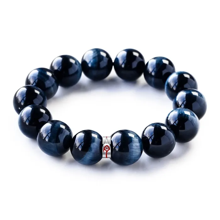 DESTINY TEMPLE Браслеты с камнем "Тигровый глаз" унисекс синий