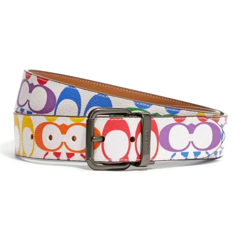 COACH Cow Leather Belts Men's Multicolor Willis 3.8CM