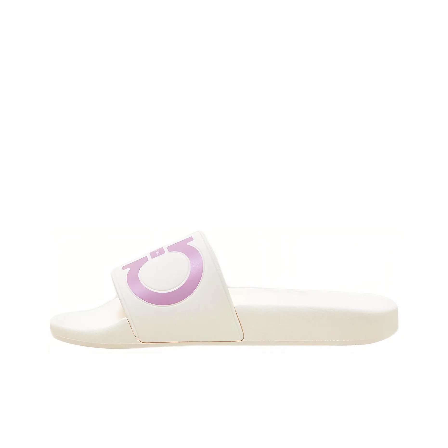 FERRAGAMO GANCINI Slip Resistant Slide Slippers Women's White