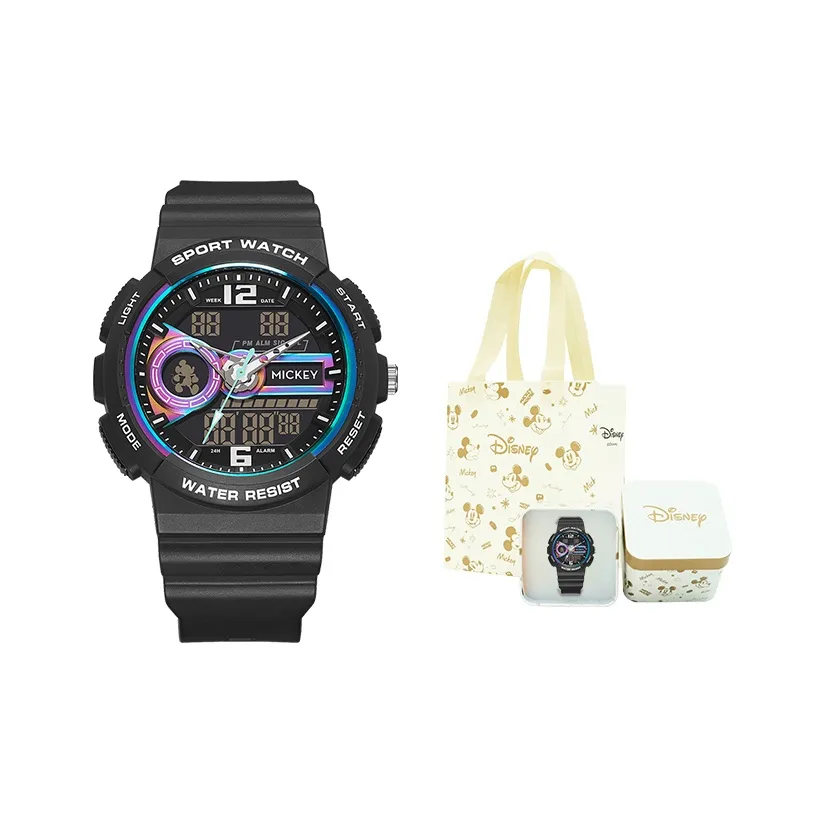 Часы Disney Mickey Collection Электронные + Кварцевые Механизм TPU Ремешок Часы Унисекс Черный Циферблат