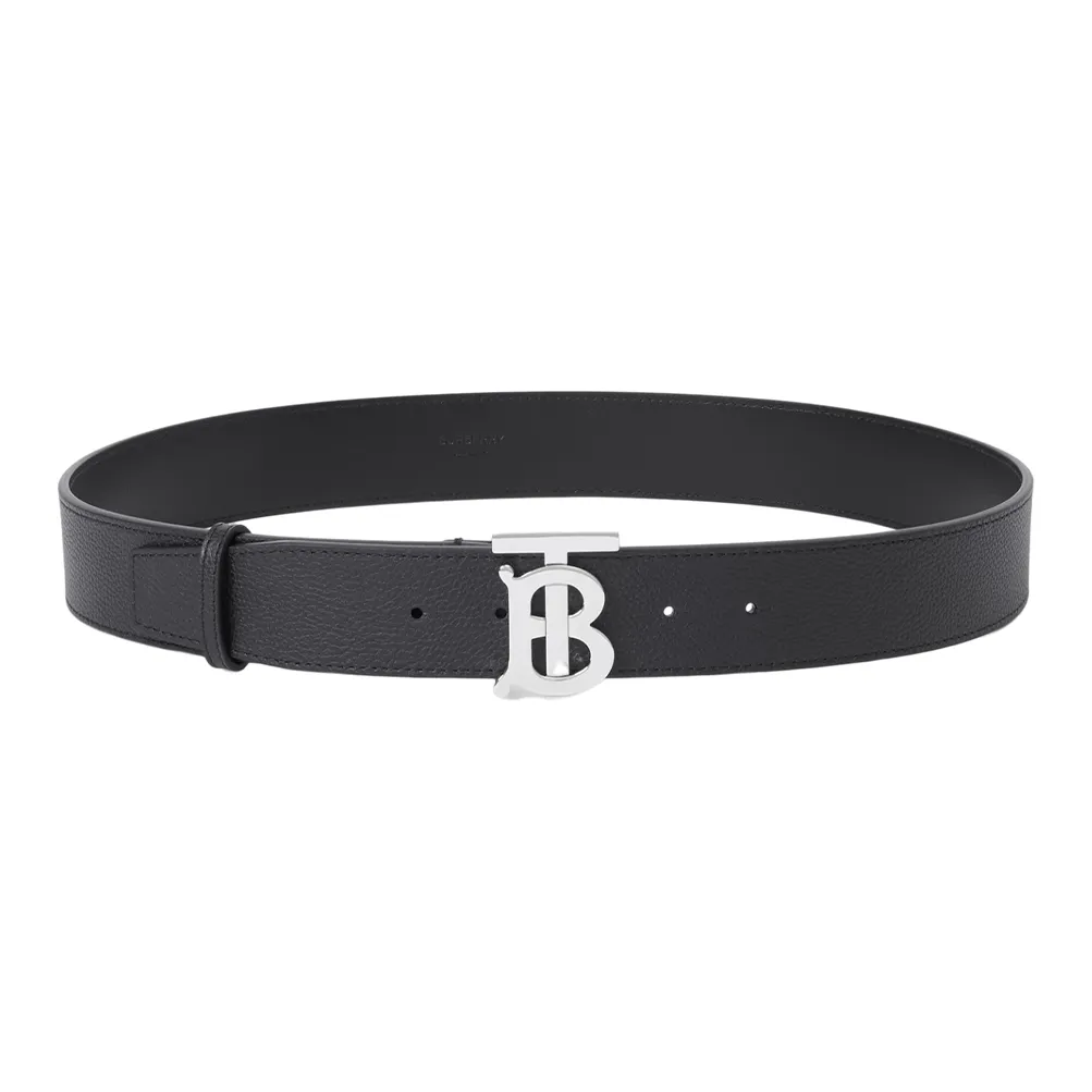 Burberry Tb Buckle Belt Pebbled Calfskin