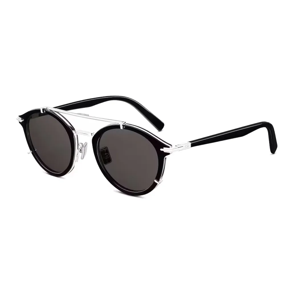 DIOR Acetate Round Sunglasses Men's Black