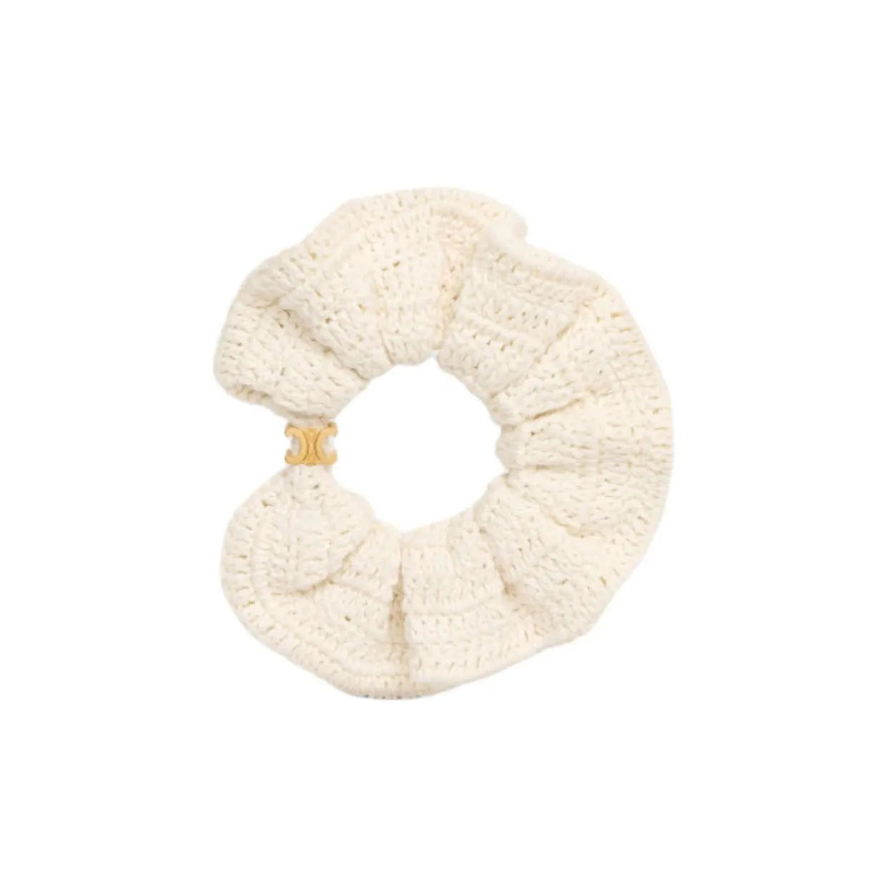 CELINE Scrunchy Crochet In Cotton And Brass With Gold Finish