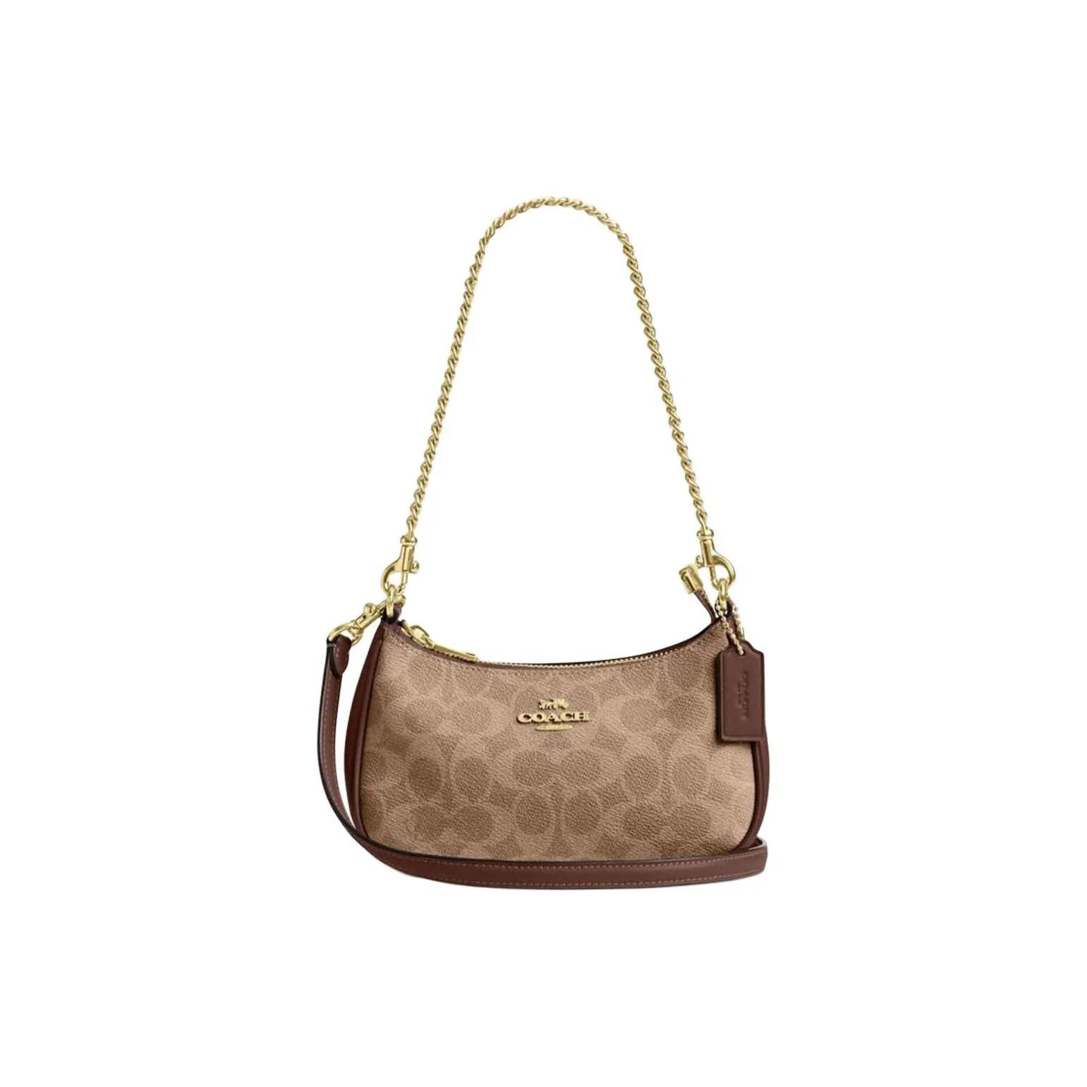 COACH Teri Искусственная кожа с переработанной кожей Сумка через плечо Женская Коричневая