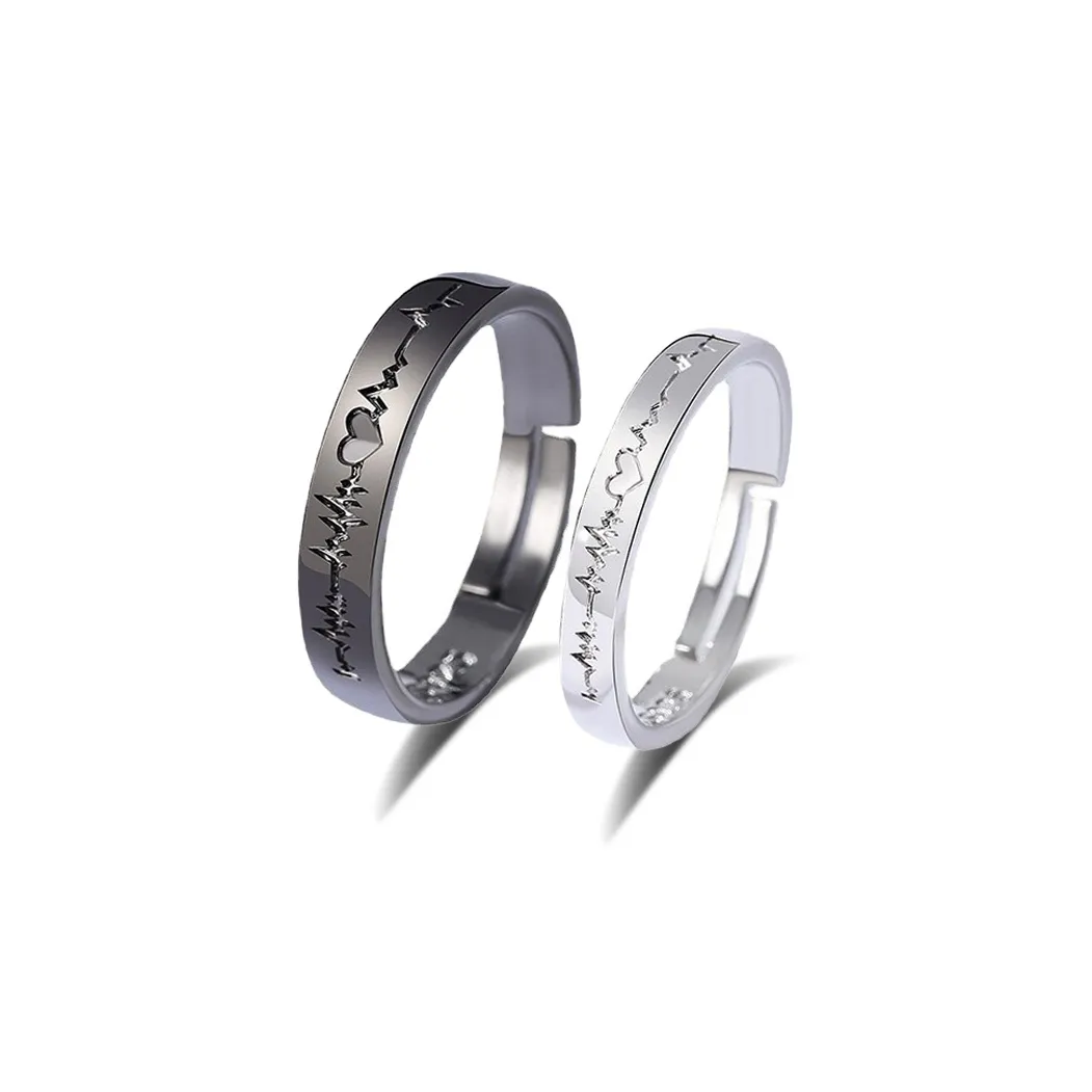 COPI Сплав Кольца Электрокардиограмма Пара Кольцо Унисекс