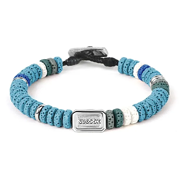 SUSOOK Volcanic Stone Bracelets Unisex Lake Blue