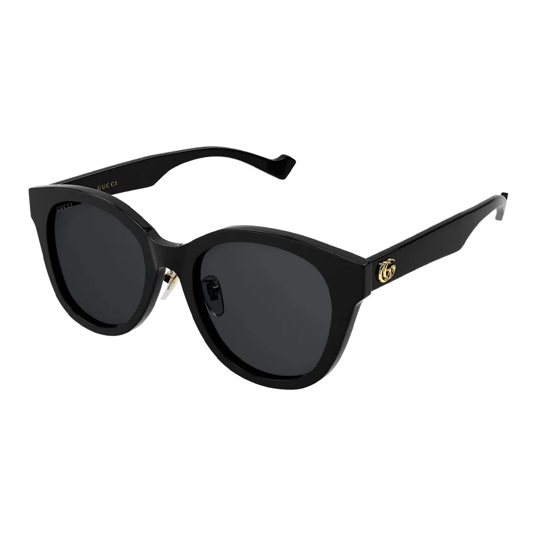 GUCCI Plate Frame Irregular Shape Sunglasses Women's Black