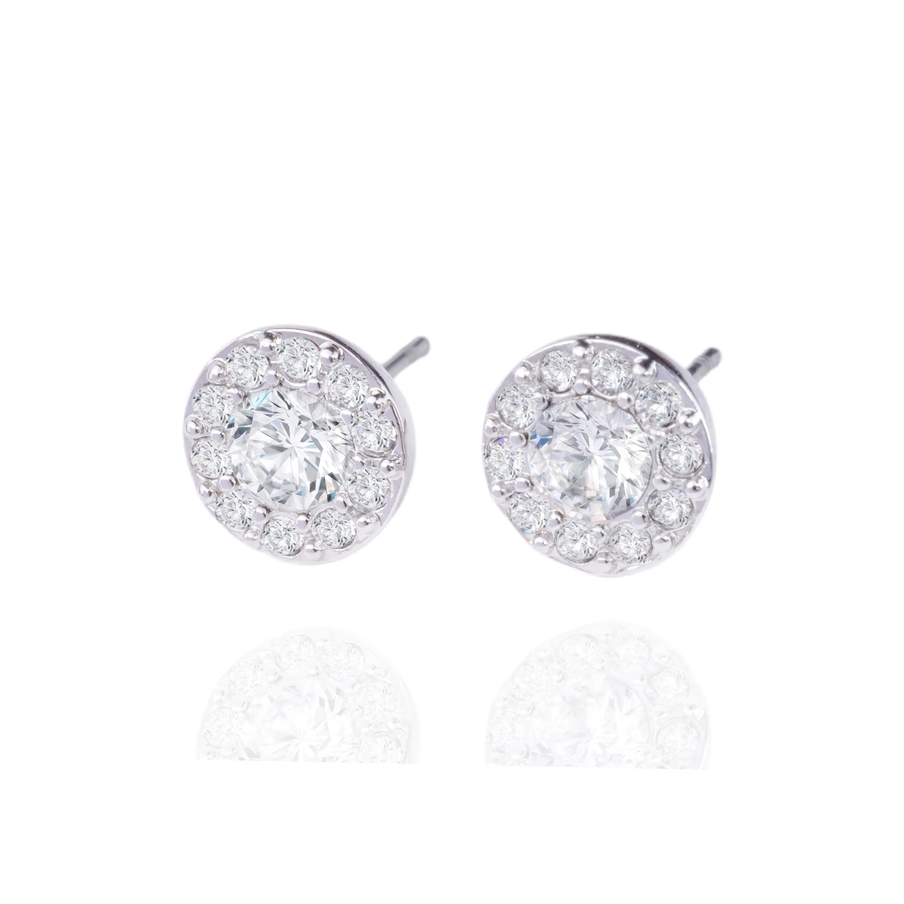 Givenchy Crystal Stud Earrings Unisex Silver