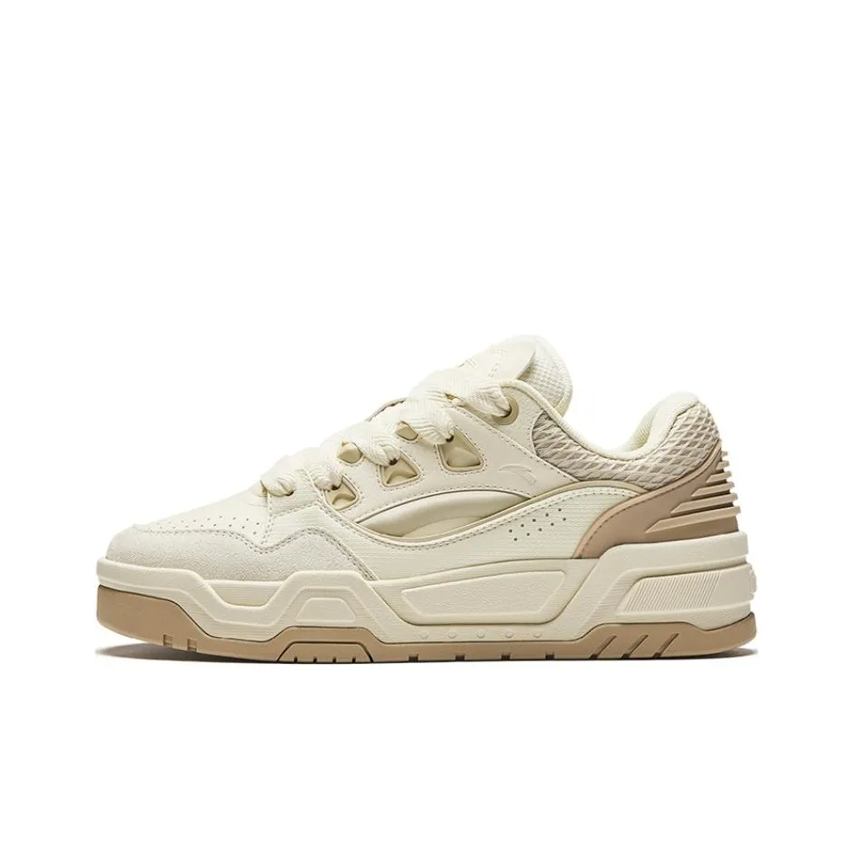 Anta Non-slip Lightweight Low-Top Skateboard Shoes Men's Beige Yellow