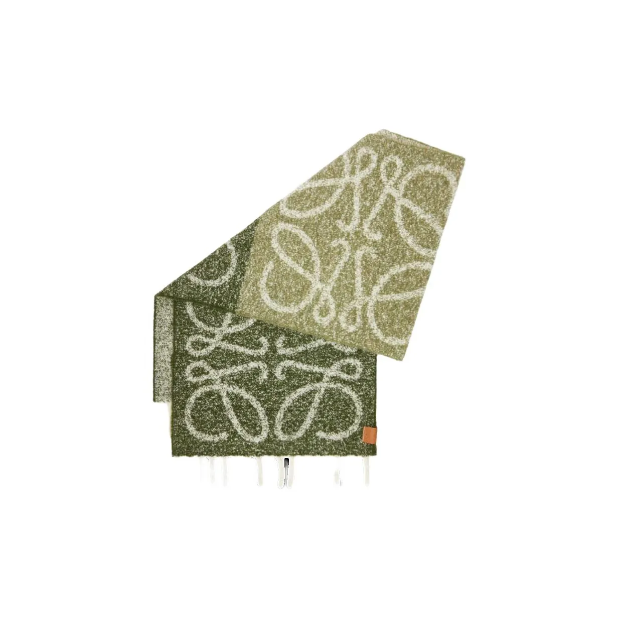 LOEWE Alpaca, Wool, Polyamide Knit Scarves Women's Green/Khaki Green