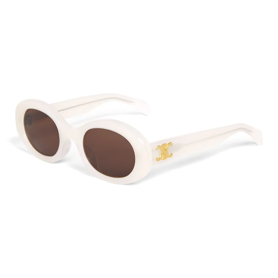 CELINE Oval Sunglasses Women's Ivory