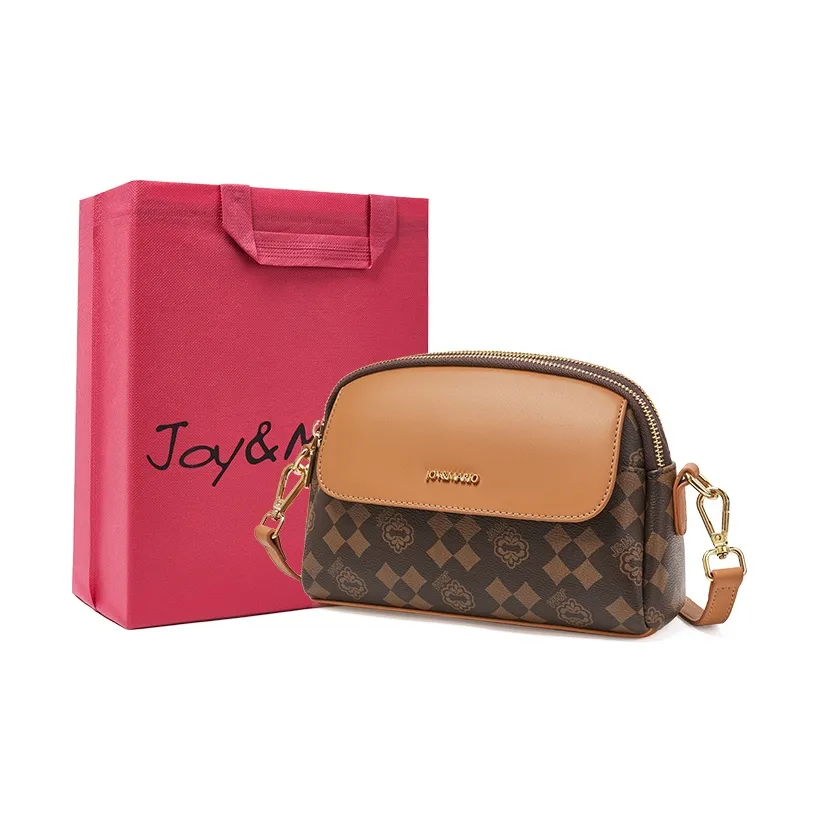 Joy Mario ПВХ Модный Легкий Минималистский стиль Fashion Коммутирование Сумка через плечо Стандартная Женская Кофейный Кремовый Абрикос