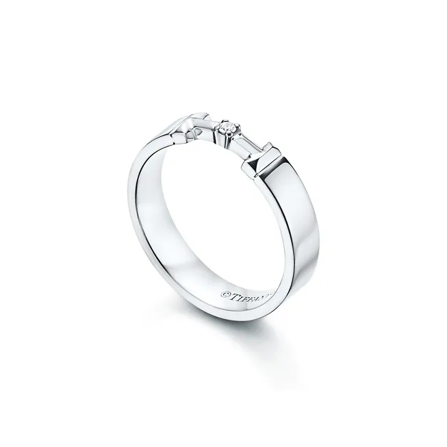 TIFFANY & CO. T Rings Men's White Gold