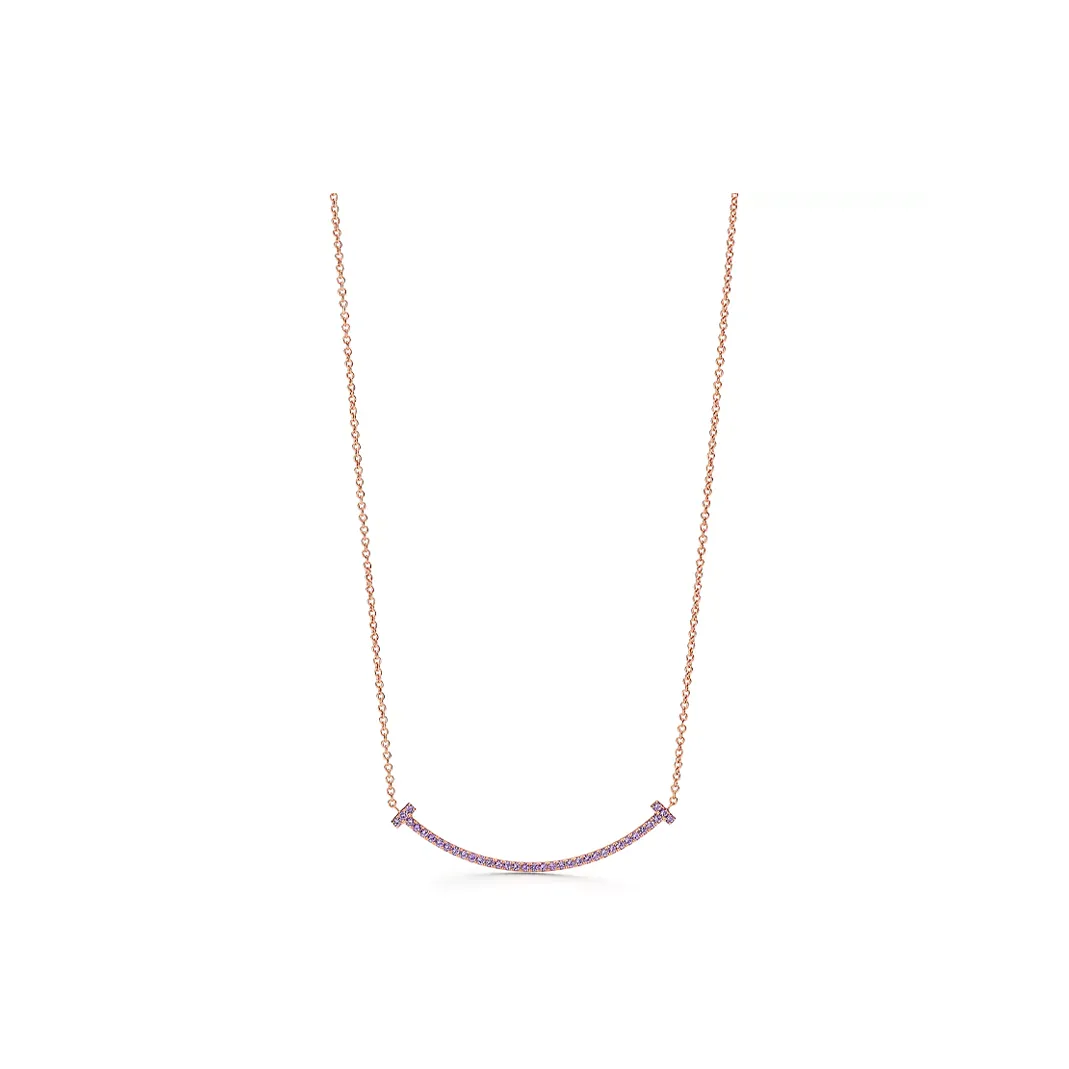 TIFFANY & CO. T Series Karat Gold Necklaces Women's Rose Gold