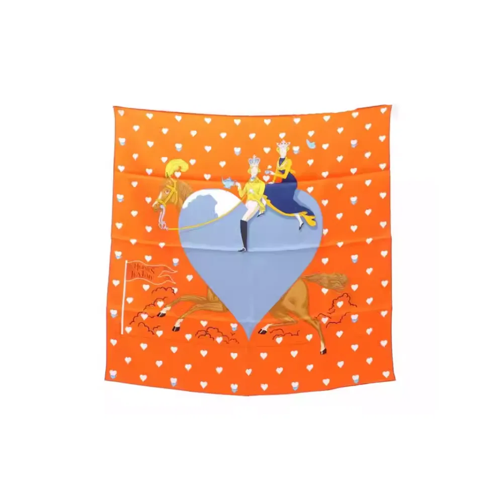 HERMES Шелковые шарфы Женские Апельсин