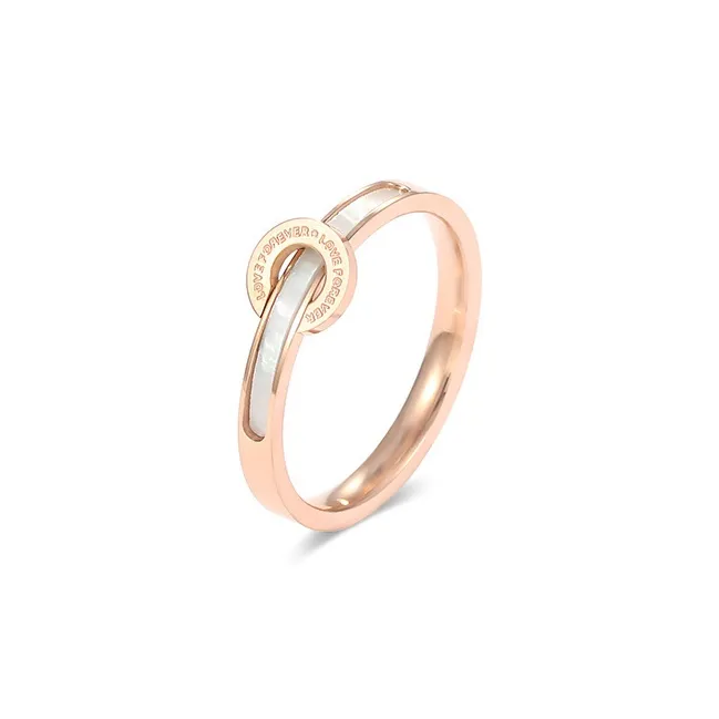 Love Link Кольца из титанового стального сплава Женские Розовое золото