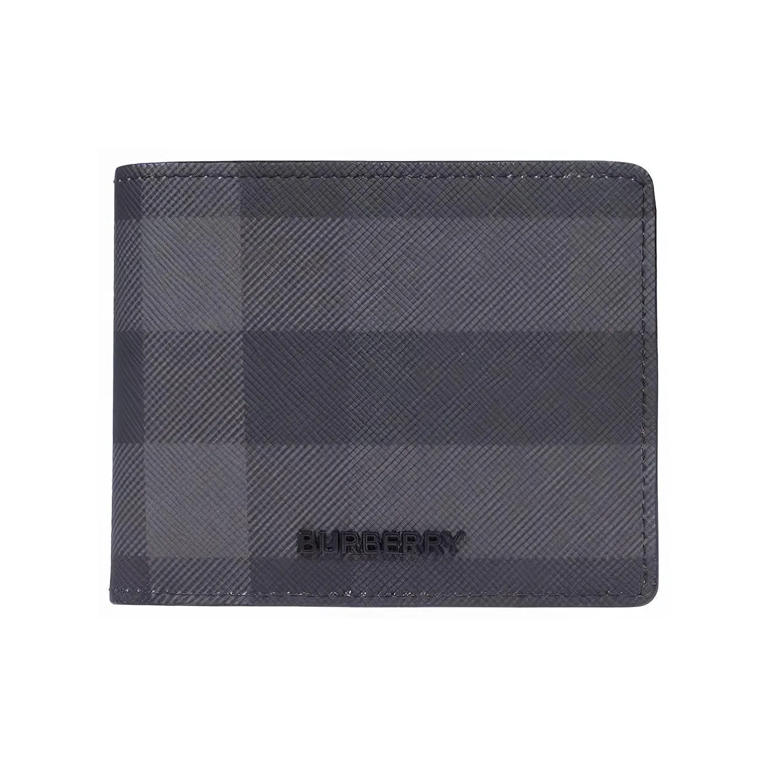 Burberry Logo Plaque Checked Bi-Fold Wallet