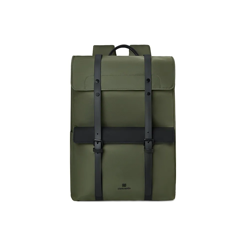 PIERRE CARDIN Ткань Синтетическая кожа Рюкзак Большой Унисекс Черный Зеленый