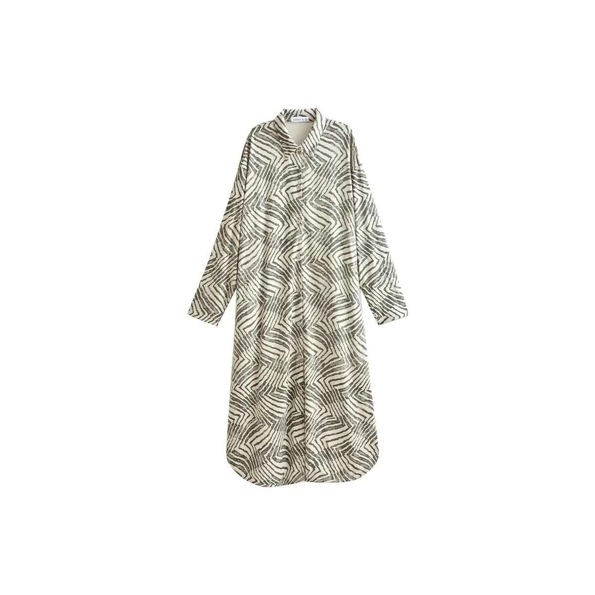 Same Language Nightgown Women's Black And White Maze