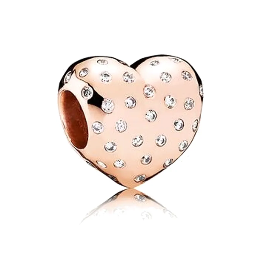 Pandora Медный Серебряный Сплав, Синтетический Кубический Цирконий Ювелирные Аксессуары Розово-золотой Унисекс